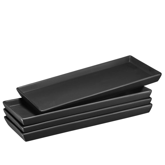 Bruntmor - Black Ceramic Platters And Trays High-Grade Dishes Dinner Trays