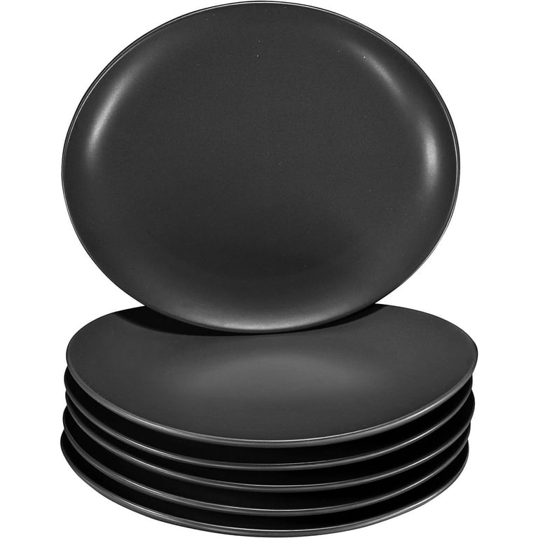 Bruntmor Black Matte Appetizer Plates Set of Elegant 11