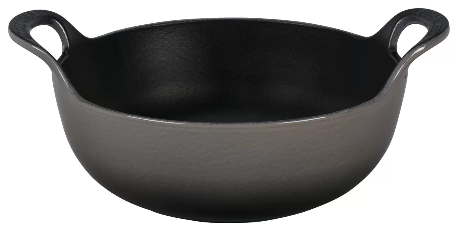 Bruntmor | Enameled Cast Iron Balti Dish With Wide Loop Handles 3 Quart Grey