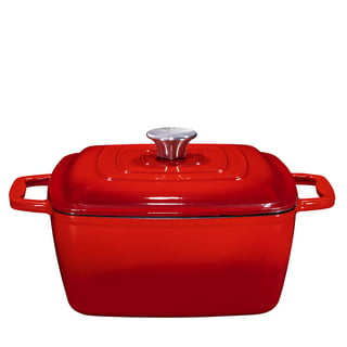 Gennua Kitchen 2-in-1 Enameled Cast Iron Braiser Pan with Grill Lid -  3.3-Quart Small Dutch Oven, Serves as Both Casserole & Stovetop Grill Pan