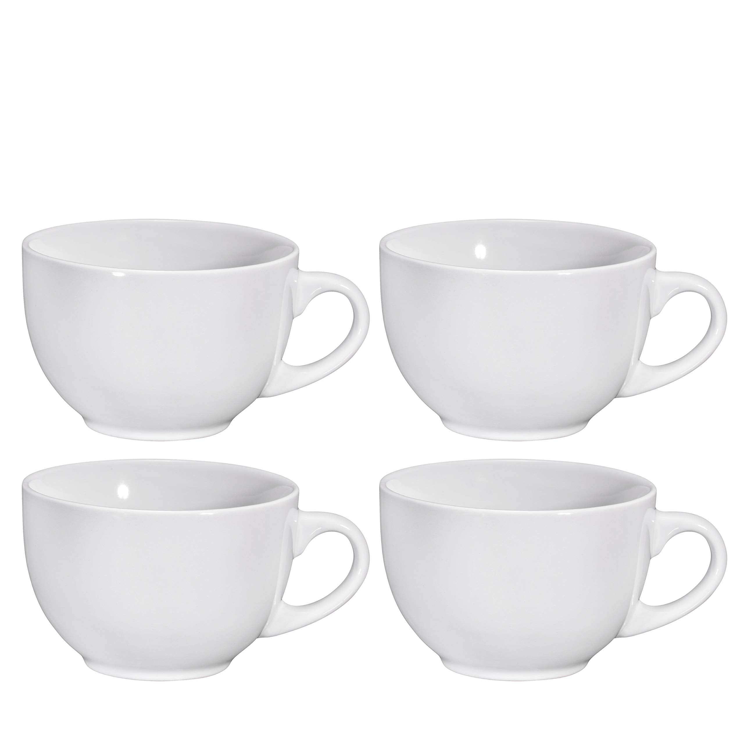 Bruntmor Porcelain 24 Oz White Large Coffee Mug Set - Big Handle Mugs for  Cereal, Tea, Soup - Microwavable and Easy to Handle - Ideal for DIY