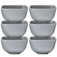 thumbnail image 1 of Bruntmor Porcelain Square Bowls Set of 6 Cereal Salad Pasta Bowls Set 24oz,  Gray, 1 of 7
