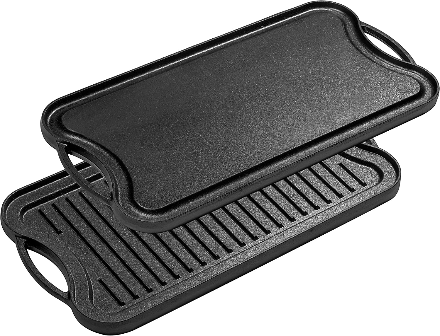 Pre-Seasoned Cast Iron Reversible Grill and Griddle – Paderno