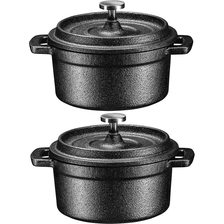 Pre-seasoned 8 qt. Round Cast Iron Dutch Oven in Black with Lid
