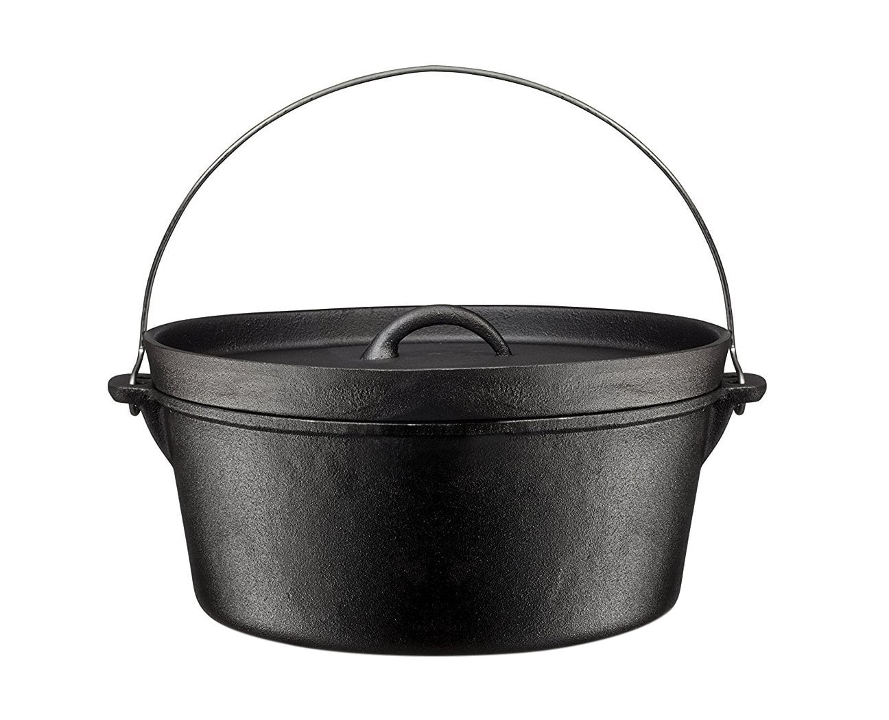 Pre-Seasoned Cast Iron Dutch Oven/Fry Pot with Basket and Stainless Handle  8 quart