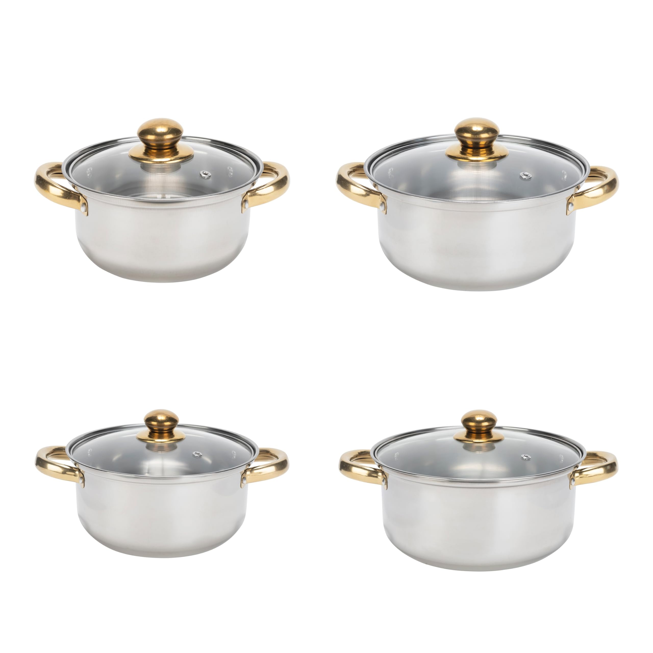 Bruntmor Stainless Steel Cookware Set Pot with Measurement Markings Ultimate Cookware Set