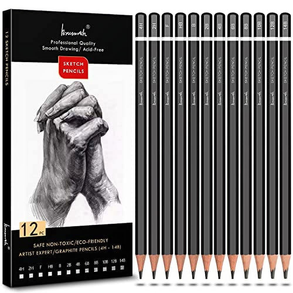 Brusarth Sketch Pencils for Drawing Set 12 Pieces Drawing Sketching