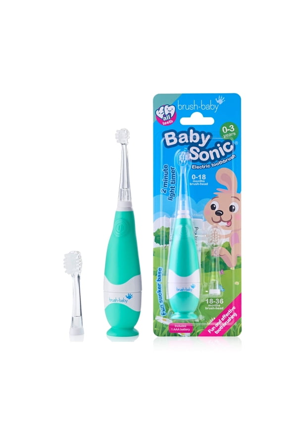 BabySonic Electric Toothbrush for Babies & Toddlers 0-3 Years with LED Timer & Soft Bristles