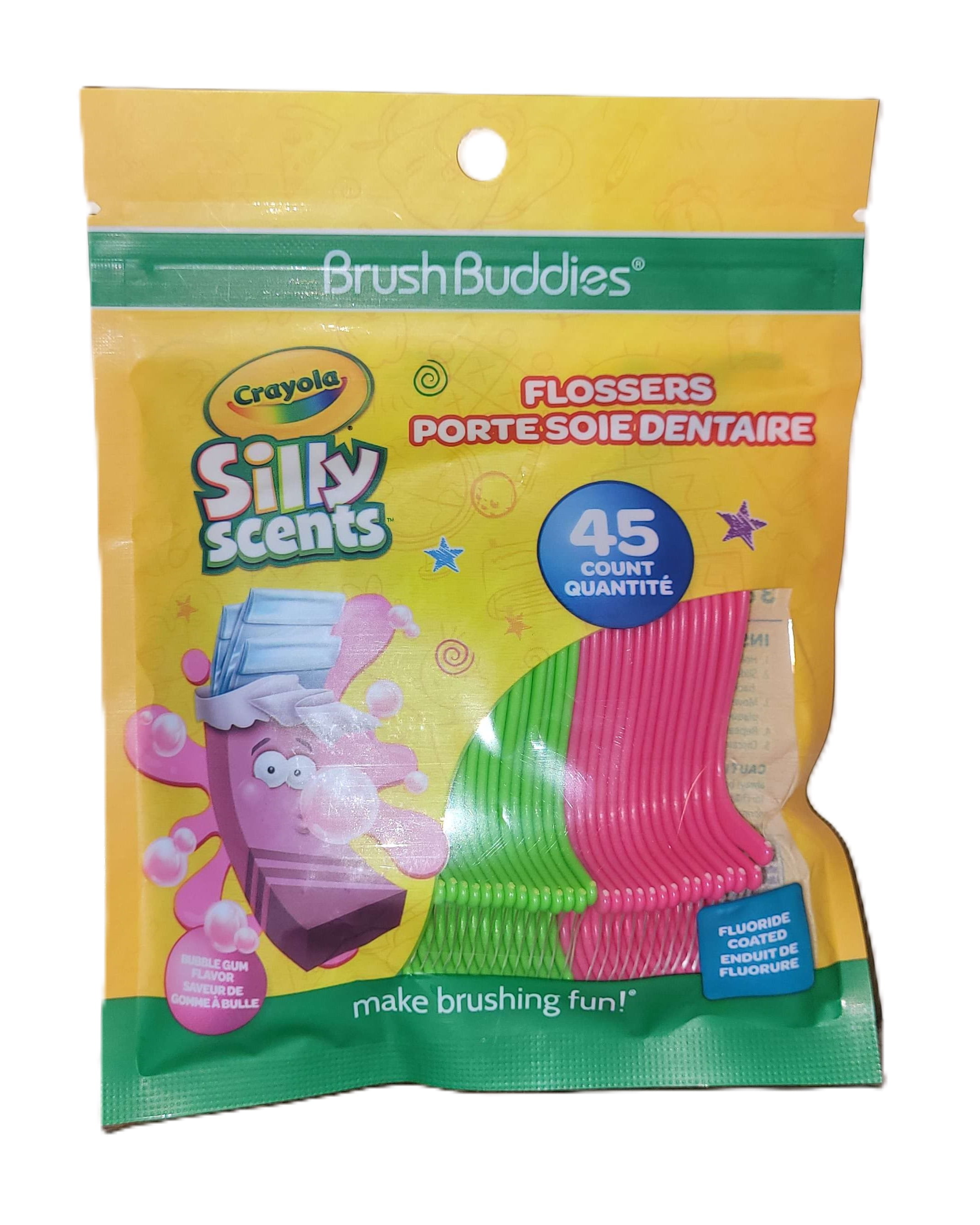 Brush Buddies Crayola Silly Scents - Bubble Gum Flavor Flossers 45 count