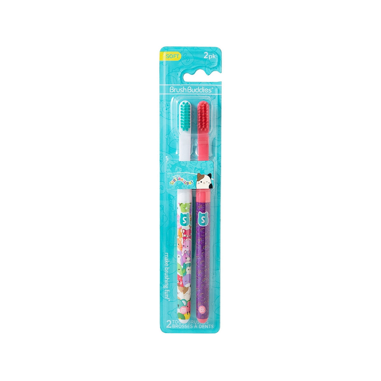 Brush Buddies Squishmallows Toothbrush, 2 pack