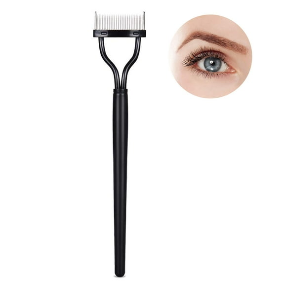 Brush Comb Separator, Eyelash Eyebrow Mascara Brush and Comb Lash Separator Tool with Metal Teeth
