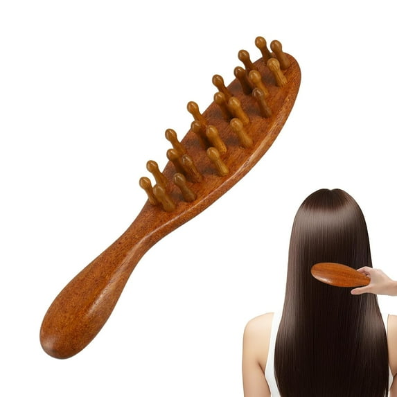Brush For Dreads, Comfortable Massage Comb, Scraping Massage Tools Wide Tooth Comb, Elegant Wood, Comfortable To Hold, Suitable For Scalp Care And Hair Styling