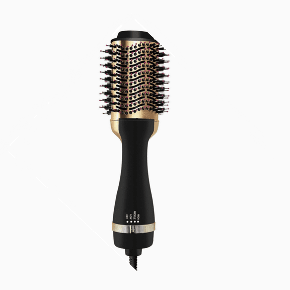 Brush Dryer,Hair Straightener Brush 2-in-1 Gold/Black