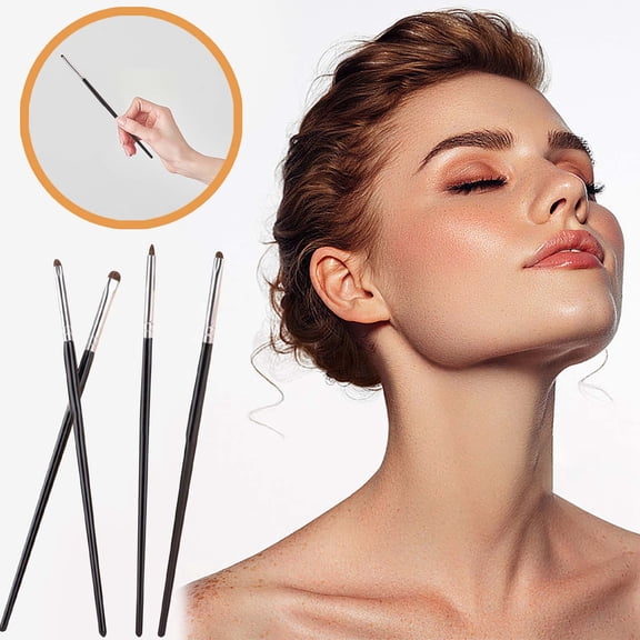 Eye Makeup Brush Set - Soft Non-Skin Binding Brushes for Eyeshadow Portable Storage Beauty Tools for Application 4PCS