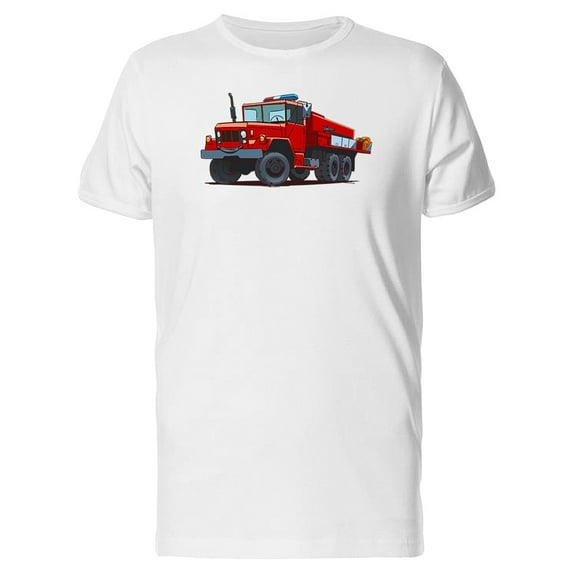 Brush Fire Truck Cartoon T-Shirt Men -Image by Shutterstock, Male 3X-Large