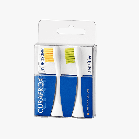 Curaprox Hydrosonic Brush Head Sensitive yellow/green, 2 pcs