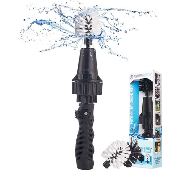 Brush Hero - Car Wheel Brush, Premium Automotive Detailer and Tire Brush Cleaning Kit for Bikes, Engines, Trucks, Boats, Equipment, Exhaust Tips, Premium Water-Powered Multi-Purpose Rim Brush