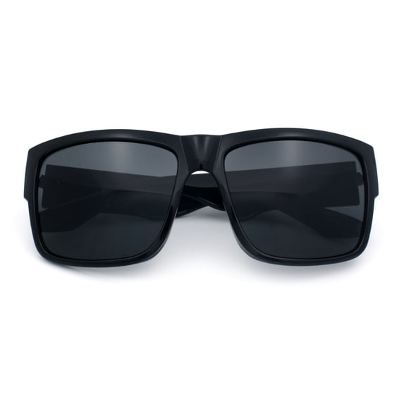Brush Kush Graffiti Logo Rectangle Sport Horn Rim Plastic Sunglasses Shiny Black Gold Logo