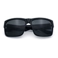 thumbnail image 1 of Brush Kush Graffiti Logo Rectangle Sport Horn Rim Plastic Sunglasses Shiny Black Silver Logo, 1 of 8