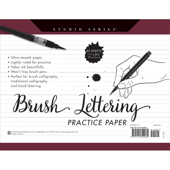 Brush Lettering Practice Pad, (Paperback)