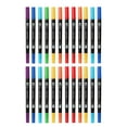 thumbnail image 1 of Brush Marker Pens 24 Colors, Dual Tip Art Markers with Fine and Brush Tip, Water-Based Coloring Markers for Journaling Drawing Sketching Doodling, Portable Marker Set with Carrying Case, 1 of 9