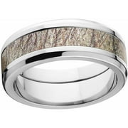 MOSSY OAK Brush Men's Camo 8mm Stainless Steel Wedding Band with Polished Edges and Deluxe Comfort Fit