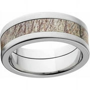 Brush Men's Camo Stainless Steel Ring with Cross Brushed Edges and Deluxe Comfort Fit