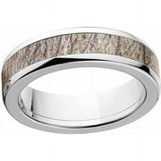 Brush Men's Camo Stainless Steel Ring with Polished Edges and Deluxe Comfort Fit