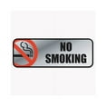 thumbnail image 1 of Brush Metal Office Sign No Smoking, 9 x 3, Silver/Red, 1 of 4