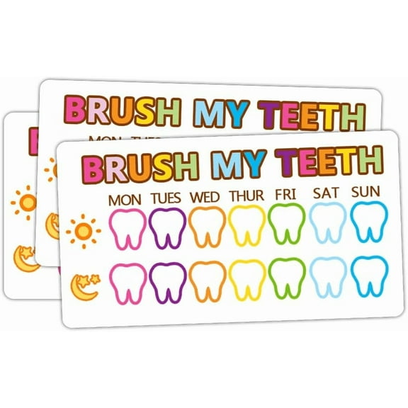Brush My Teeth Reward Cards Tooth Brush Cards for Kids Behavior Finish Cards 2x3.5 Inch 50Pcs