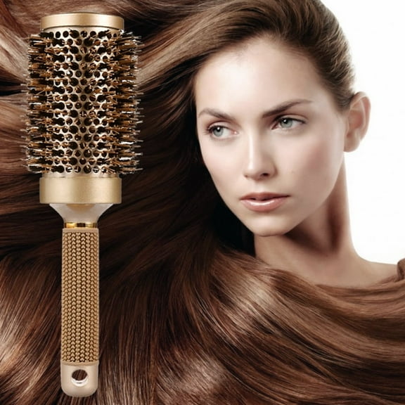 Brush, Nano Thermal Ceramic & Ionic Tech Hair Brush, Round Barrel Brush with Boar Bristles, Woman Enhance Texture for Hair Drying, Styling, Curling and Shine (Barrel 1.8 inch).