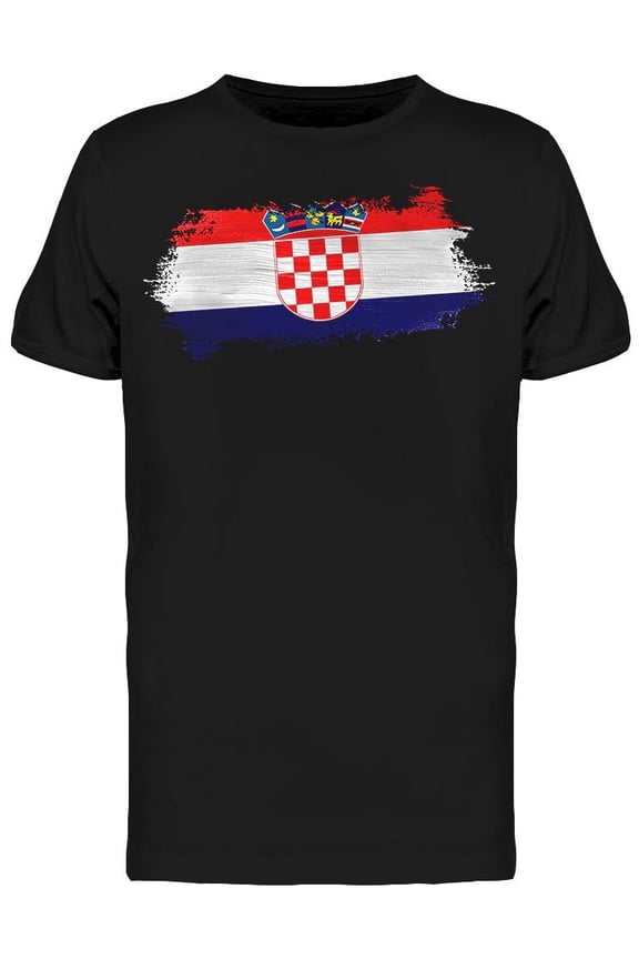 Brush Painted Flag Croatia T-Shirt Men -Image by Shutterstock, Male Large