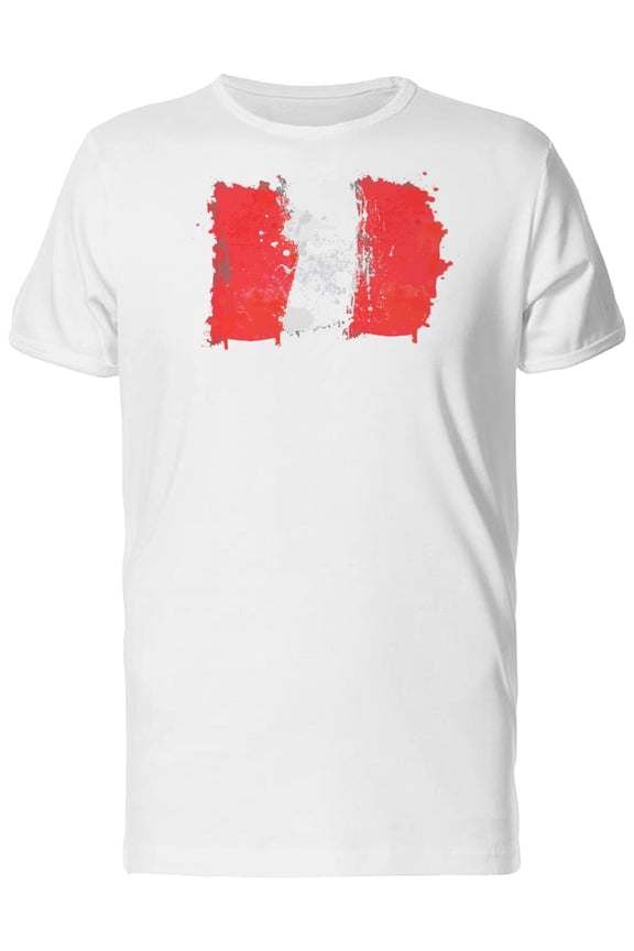 Brush Painted Peru Flag T-Shirt Men -Image by Shutterstock, Male Large