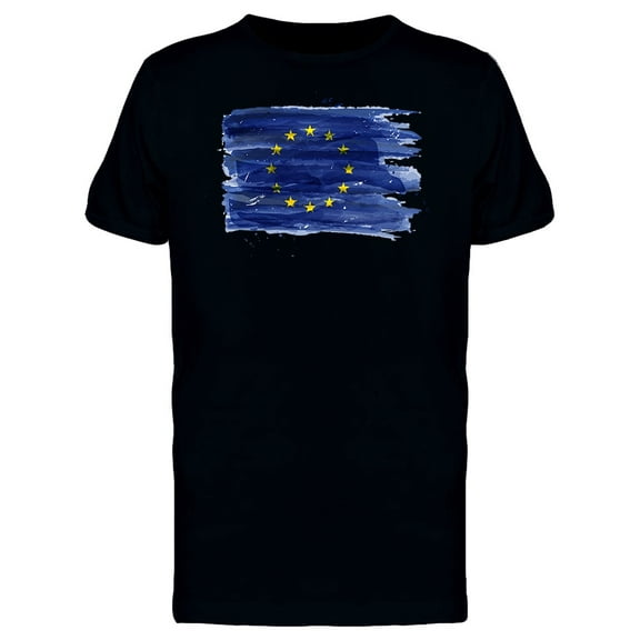 Brush Painting Of Eu Flag T-Shirt Men -Image by Shutterstock, Male Small