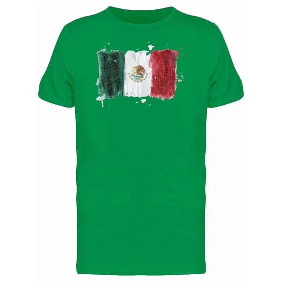 Brush Painting Of Mexico Flag Tee Men's -Image by Shutterstock