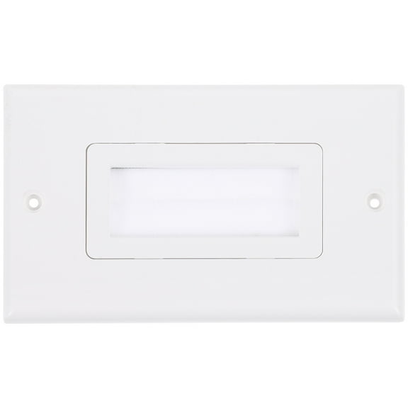 Brush Panel Single Gang Wall Plate Pass Through for Wires Cable Brush Plate White