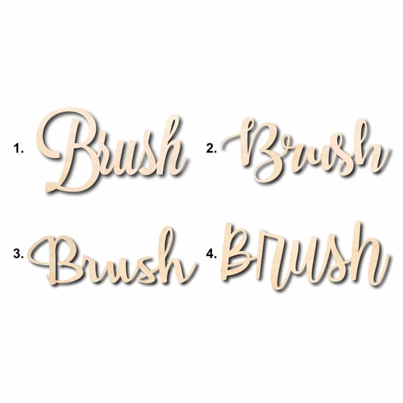 Brush Sign Unfinished Wood Cutout Home Decor DIY Option 2- 48" Wide / 1/4"
