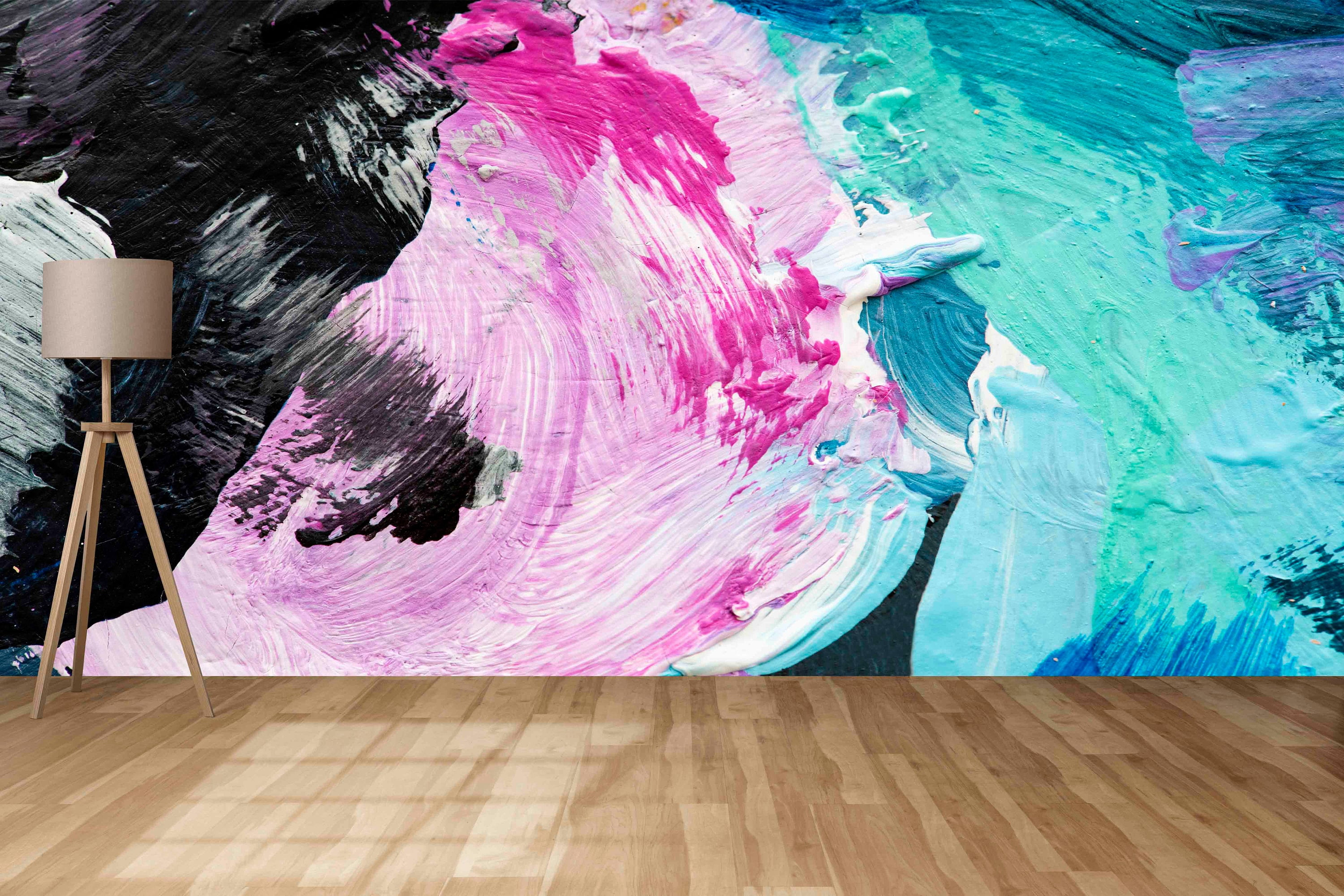 Brush Stroke Mural, Acyrlic Wall Decor, Black Wall Decor, Custom