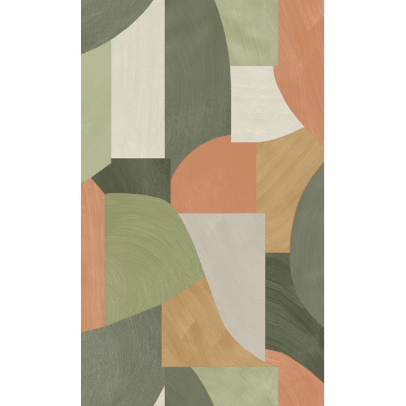 Brush Stroke Overlapping Geometric Shapes Wallpaper R8269