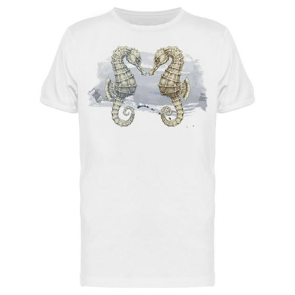 Brush Stroke Seahorse Drawing T-Shirt Men -Image by Shutterstock, Male 3X-Large