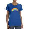 thumbnail image 1 of Brush Strokes Rainbow  Women Royal Blue T-Shirt, Female Medium, 1 of 4