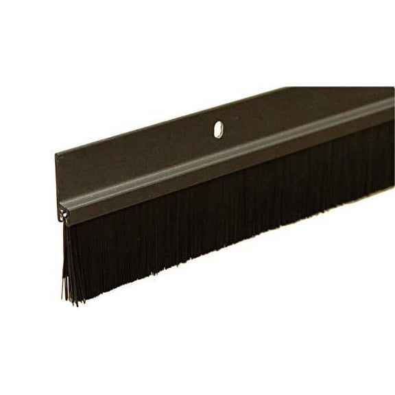 Brush Sweep Door Sweep with Black 1 1/2" Brush (3 FT, Brown)