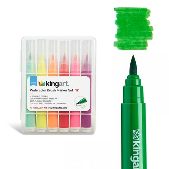 Brush Tip Markers 12 Colors