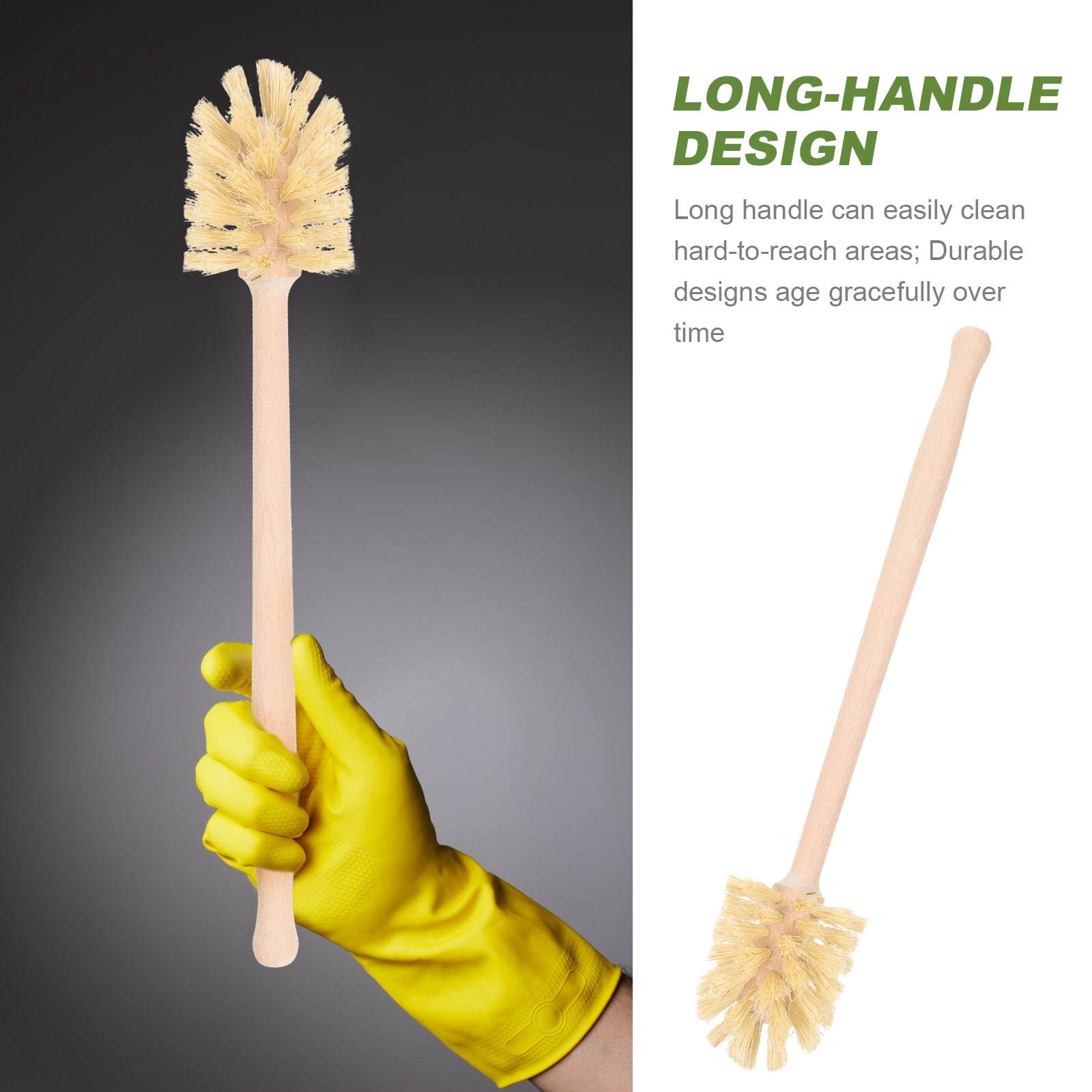 Brush Toilet Cleaning Cleaner Bathroom Toliet Bowl Tool Scrubber Wood