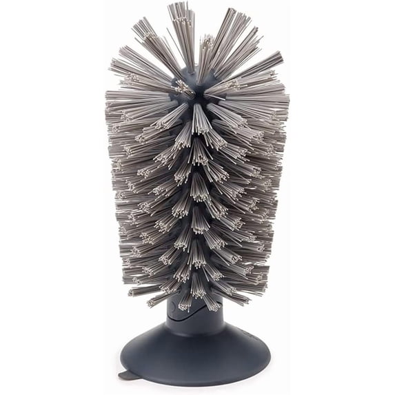 Brush-Up Glass Brush with Suction Cup Upright Stays in Sink Bristle Scrub Kitchen Bottle Cleaning Washing Green (Multi)