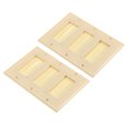 thumbnail image 1 of Brush Wall Plate Decoration Wall Panel Three Gang 163mmx114mm Beige 2 Pcs, 1 of 4
