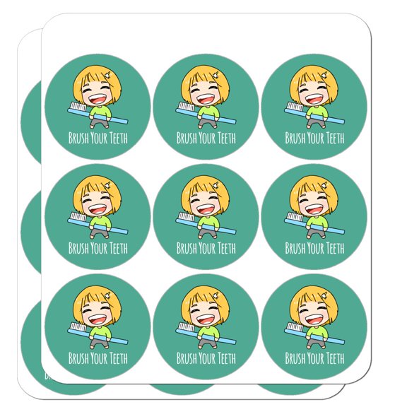 Brush Your Teeth Toothbrush Kawaii Chibi Planner Calendar Scrapbooking Crafting Stickers