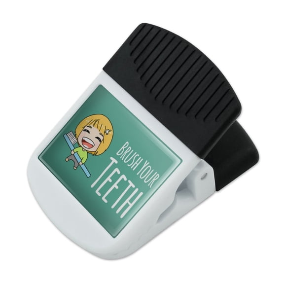 Brush Your Teeth Toothbrush Kawaii Chibi Refrigerator Fridge Magnet Magnetic Hanging Hook Note Snack Clip
