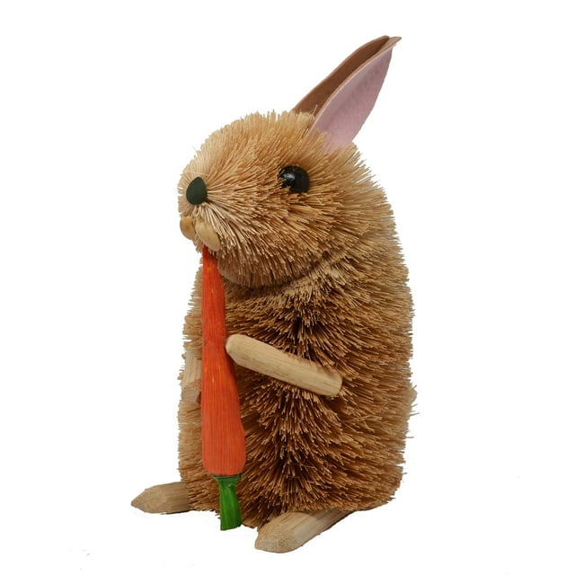 Brushart BRUSH0173L 10 in. Rabbit with Carrot Toy