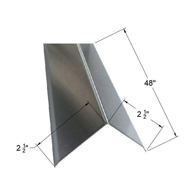 Brushed 304 Stainless Steel Corner Guard, ive Angle, 48" Long (2 1/2 X 2 1/2, 20GA, With Hug